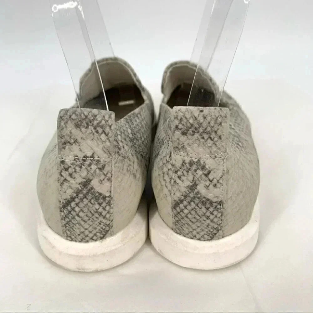 Franco Sarto flats size 8.5 38.5 Boston cream gray snakeskin print faux leather - Picture 6 of 12